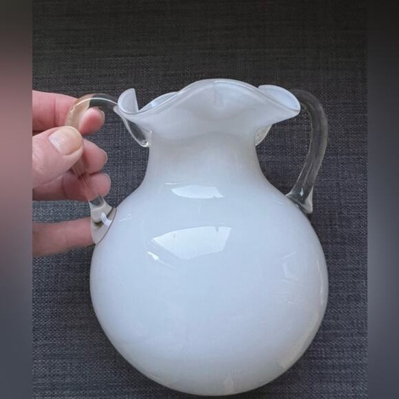 Vintage‎ Slavia Glassworks White Vase Bohemia Czech Republic - Picture 4 of 9